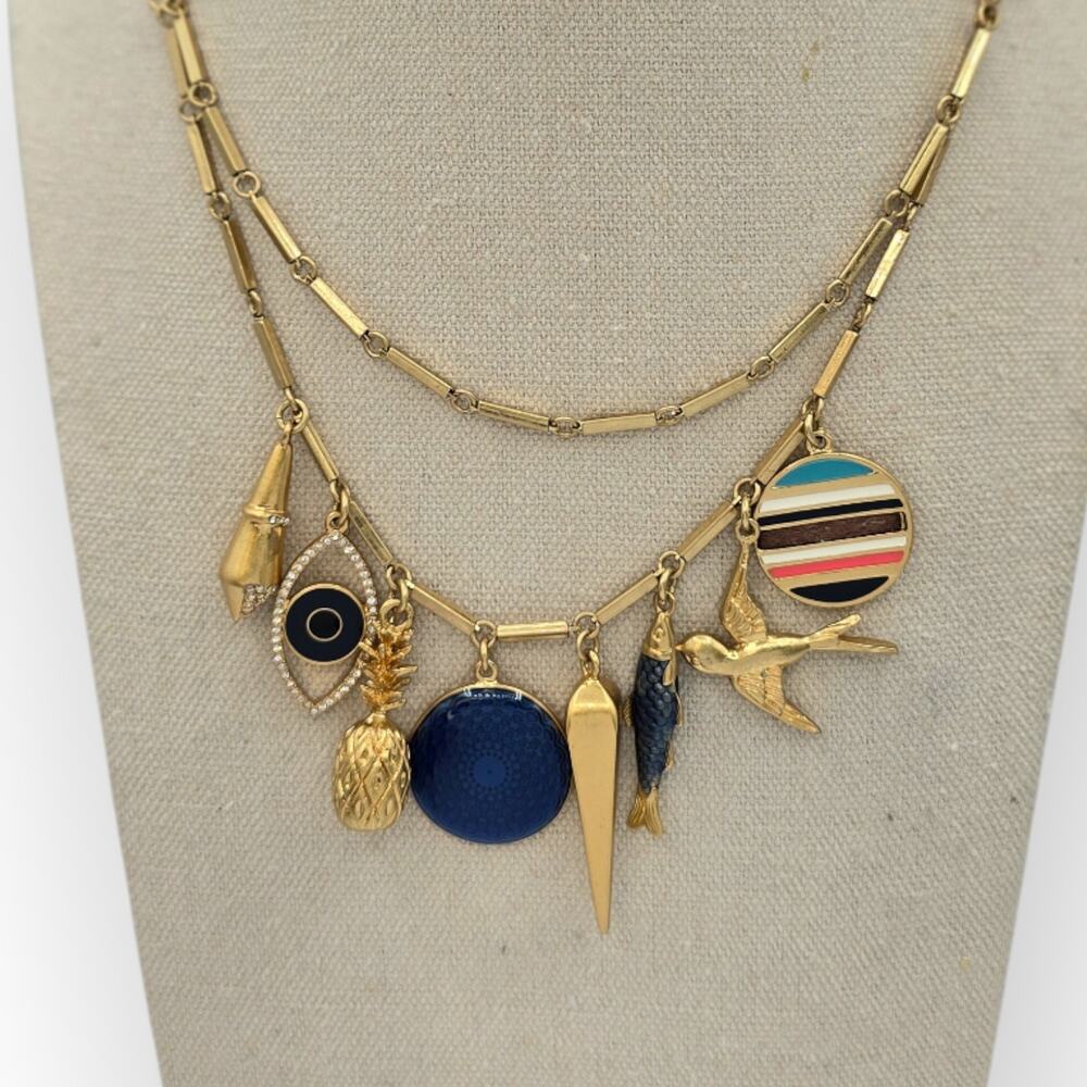 Coastal Charm Stella & Dot Necklace – Gold Statement Pendant, - Resort Style